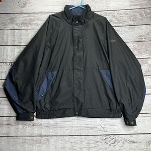 DryJoys By FootJoy Full Zip Windbreaker‎ Jacket Men's XL Black Blue Golf Outdoor